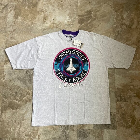 90s Vintage Space Rocket Center Graphic Tee Mens XL Dead Stock Alabama Shirt - Picture 1 of 6